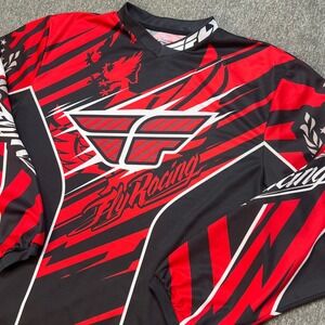 Fly Racing F-16 Motocross Jersey Mens Large Red Black Long Sleeve MX Gear 000